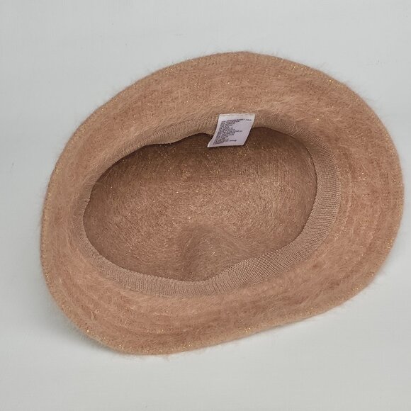 Ladies Winter Bucket Hat Angora Blend Great Shape Brown w/Gold Tint BOW Deatil - Picture 6 of 7